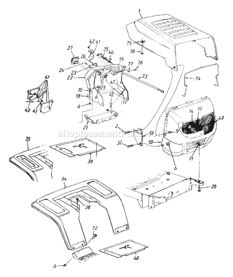 Page G Diagram and Parts List for 13AM672G088 1999 Yard Machines Lawn Tractor